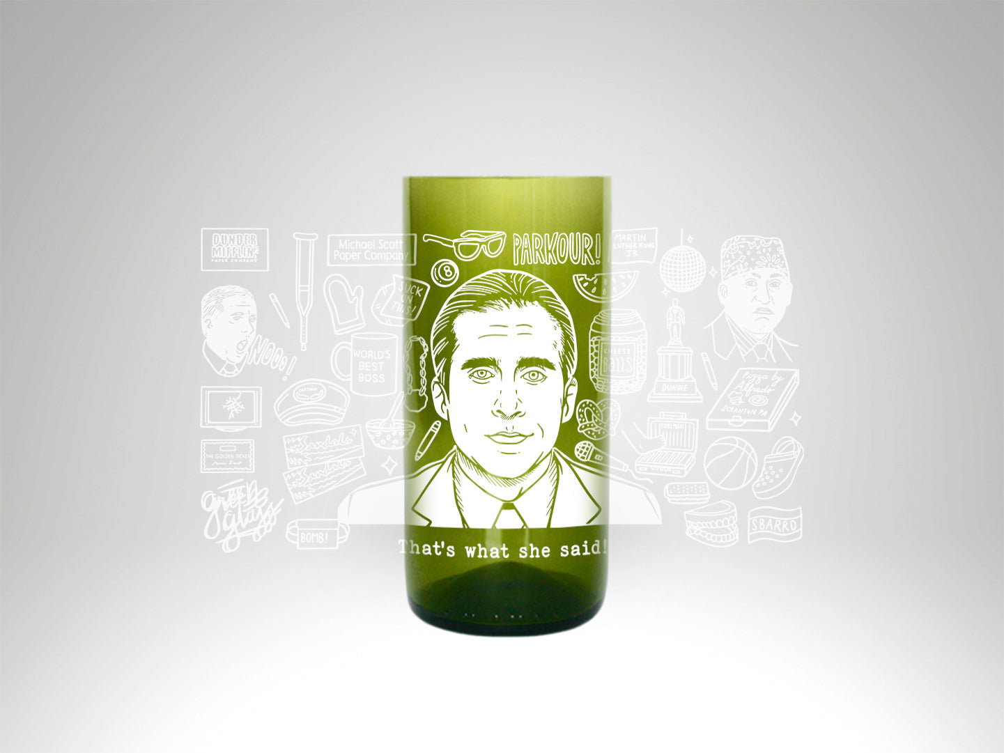 Vaso Michael Scott The Office color verde 500ml