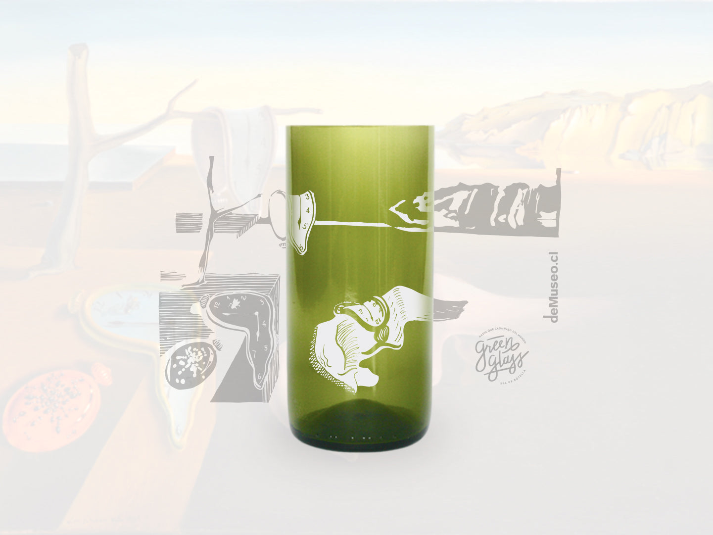 Vaso La persistencia de la Memoria de Salvador Dalí - verde 500ml