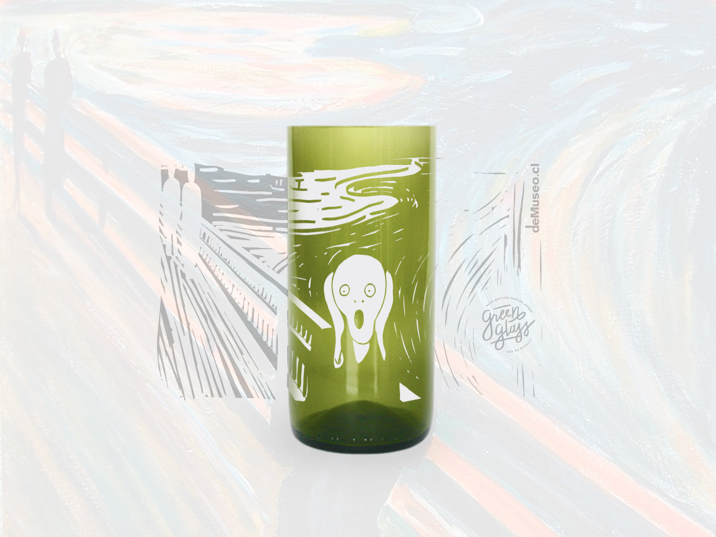 Vaso El Grito de Edvard Munch color verde 500ml