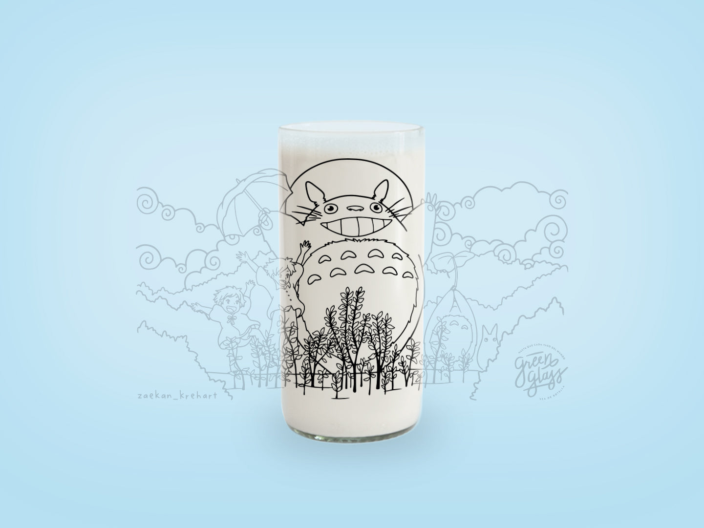 Vaso Película Mi Vecino Totoro color Transparente 500ml