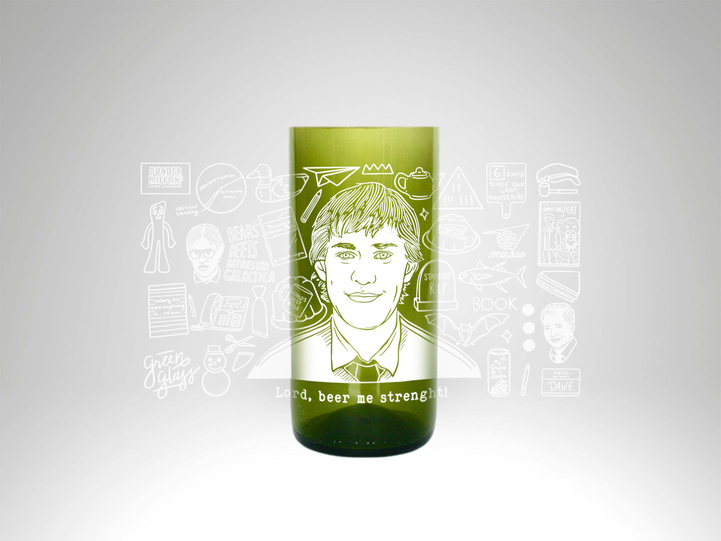 Vaso Jim Halpert The Office color verde 500ml