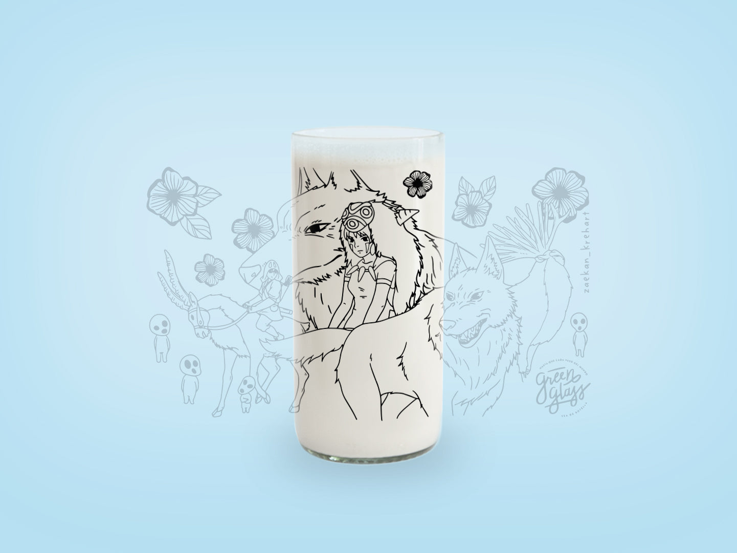 Vaso Película La Princesa Mononoke color transparente 500ml