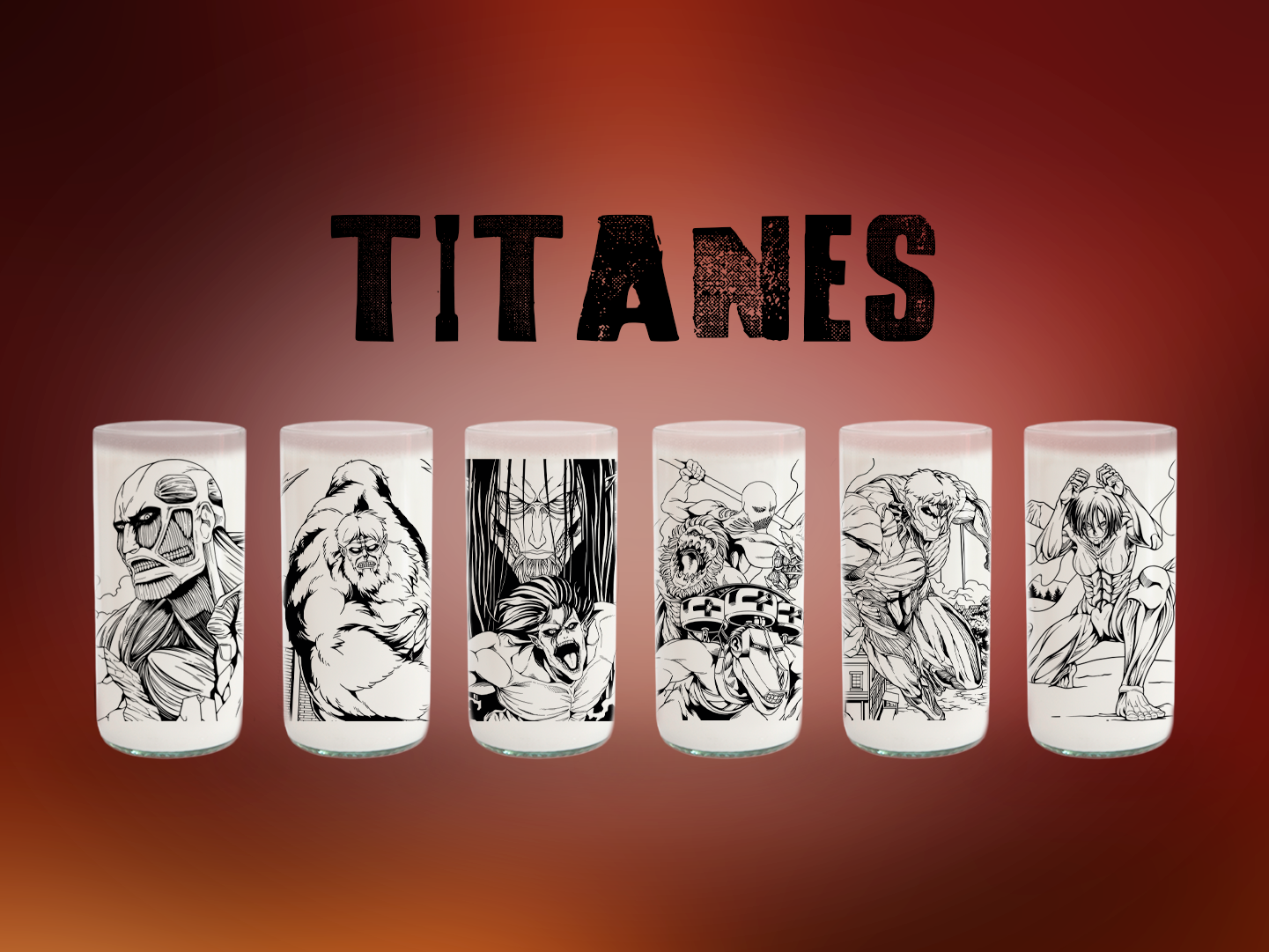 Titanes - Juego de 6 Vasos - 500 ml