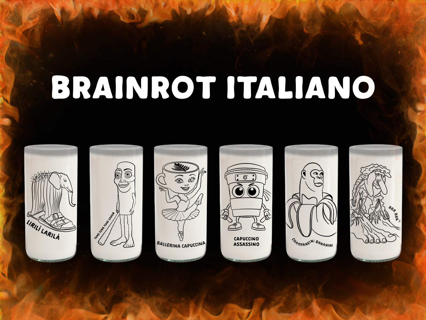 Brainrot Italiano - 6 Vasos de Edición Limitada