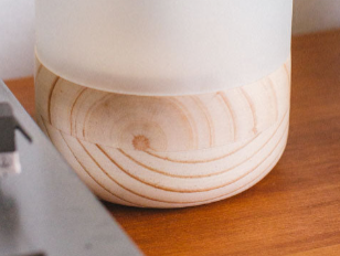 Base de madera para lámpara