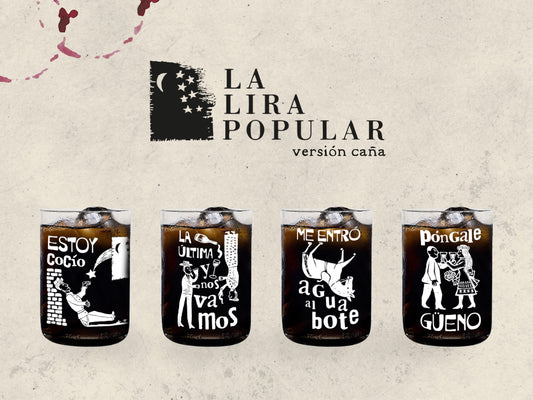 La Lira Popular Versión Caña - Juego de 4 Vasos - 330 ml