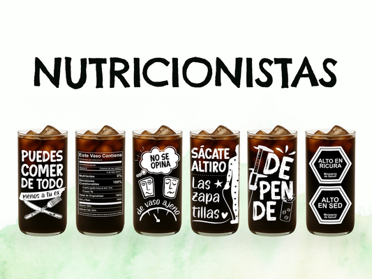 Nutricionistas - Juego de 6 Vasos
