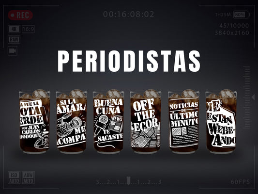 PERIODISTAS - Juego de 6 Vasos de 500 ml