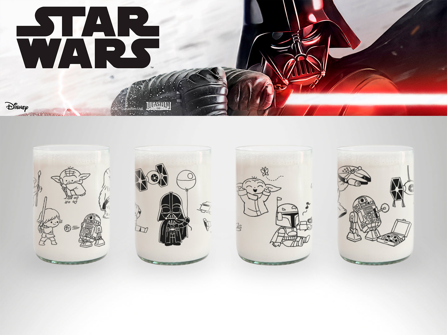 Star Wars - Juego de 4 vasos (Kids)