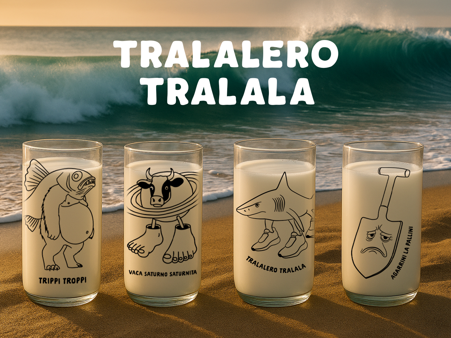 Tralalero Tralala: Edición Limitada - Juego de 4 Vasos