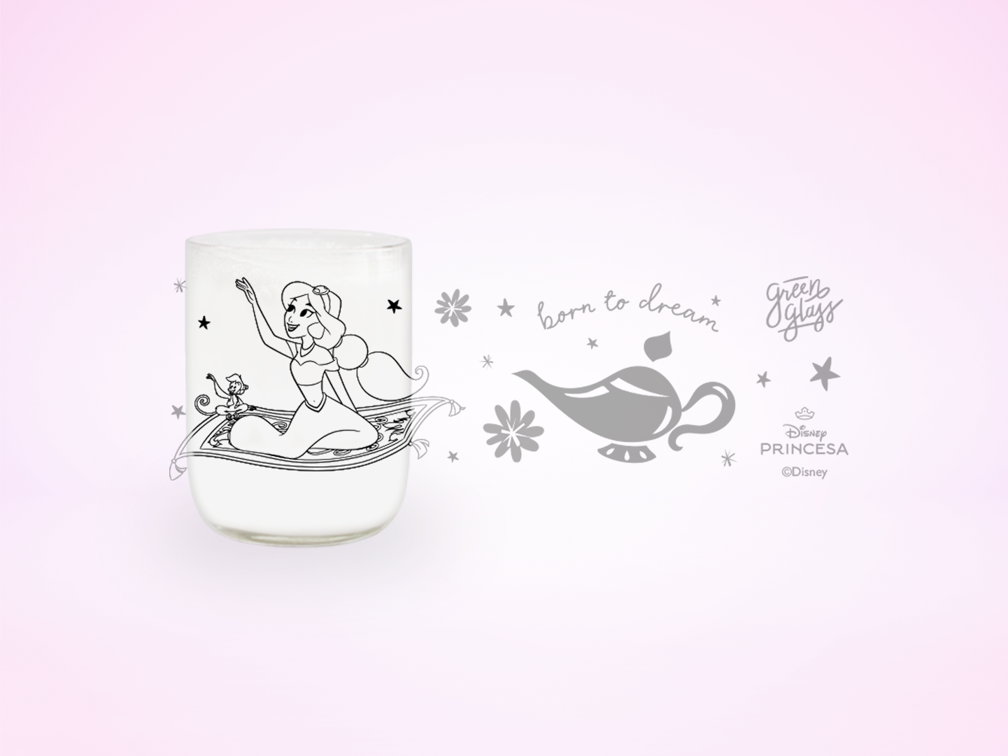 Vaso Dream Disney Princesa Colección Cute Color Transparente