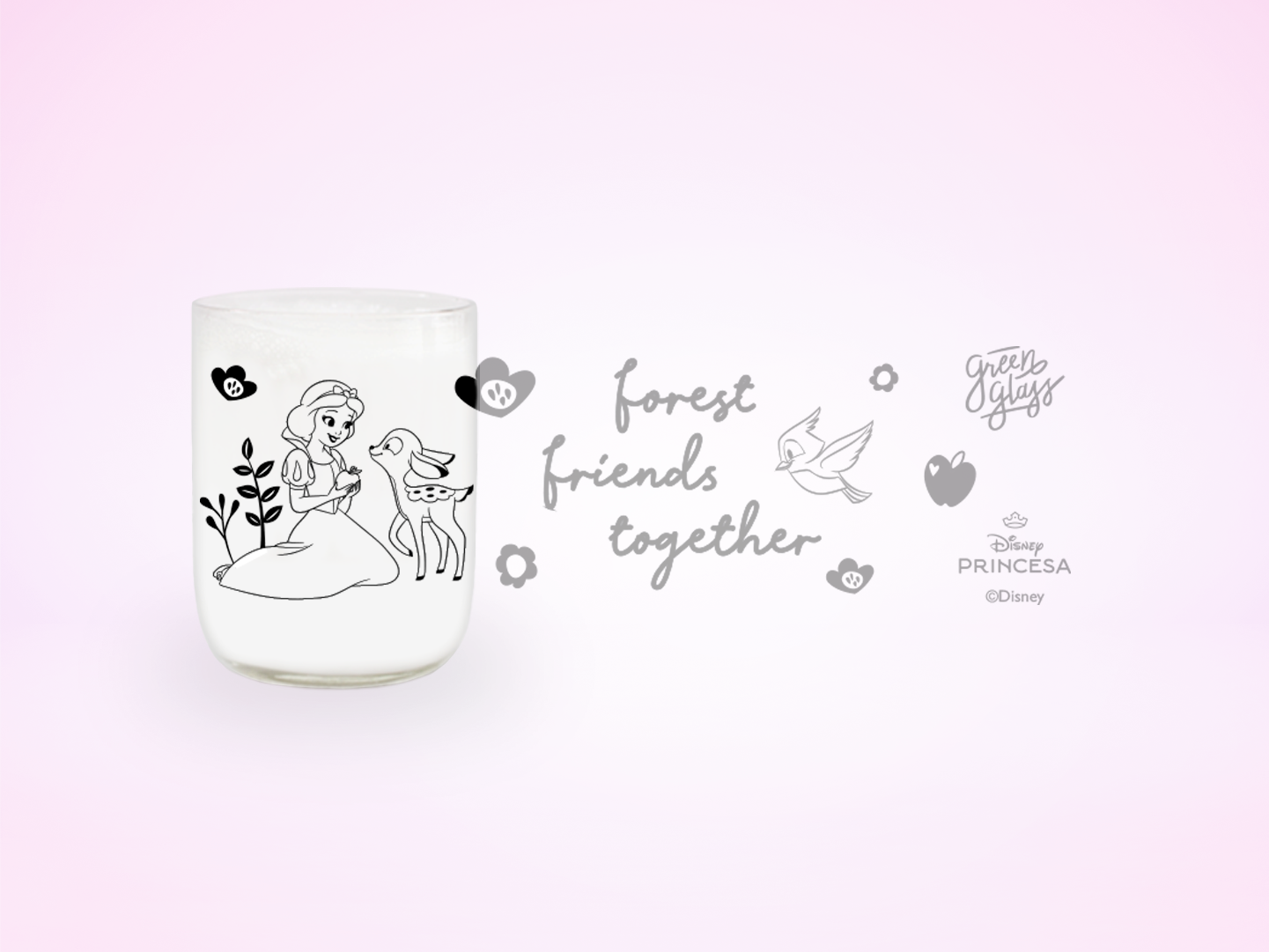Vaso Forest Disney Princesa Colección Cute Color Transparente
