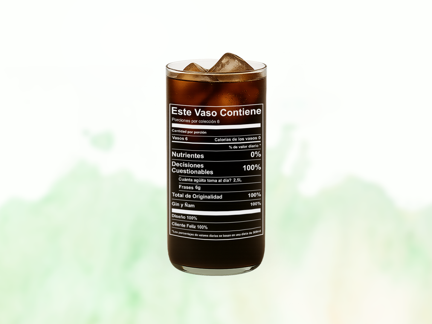 Vaso Información Nutricionistas Color Transparente 500 ml