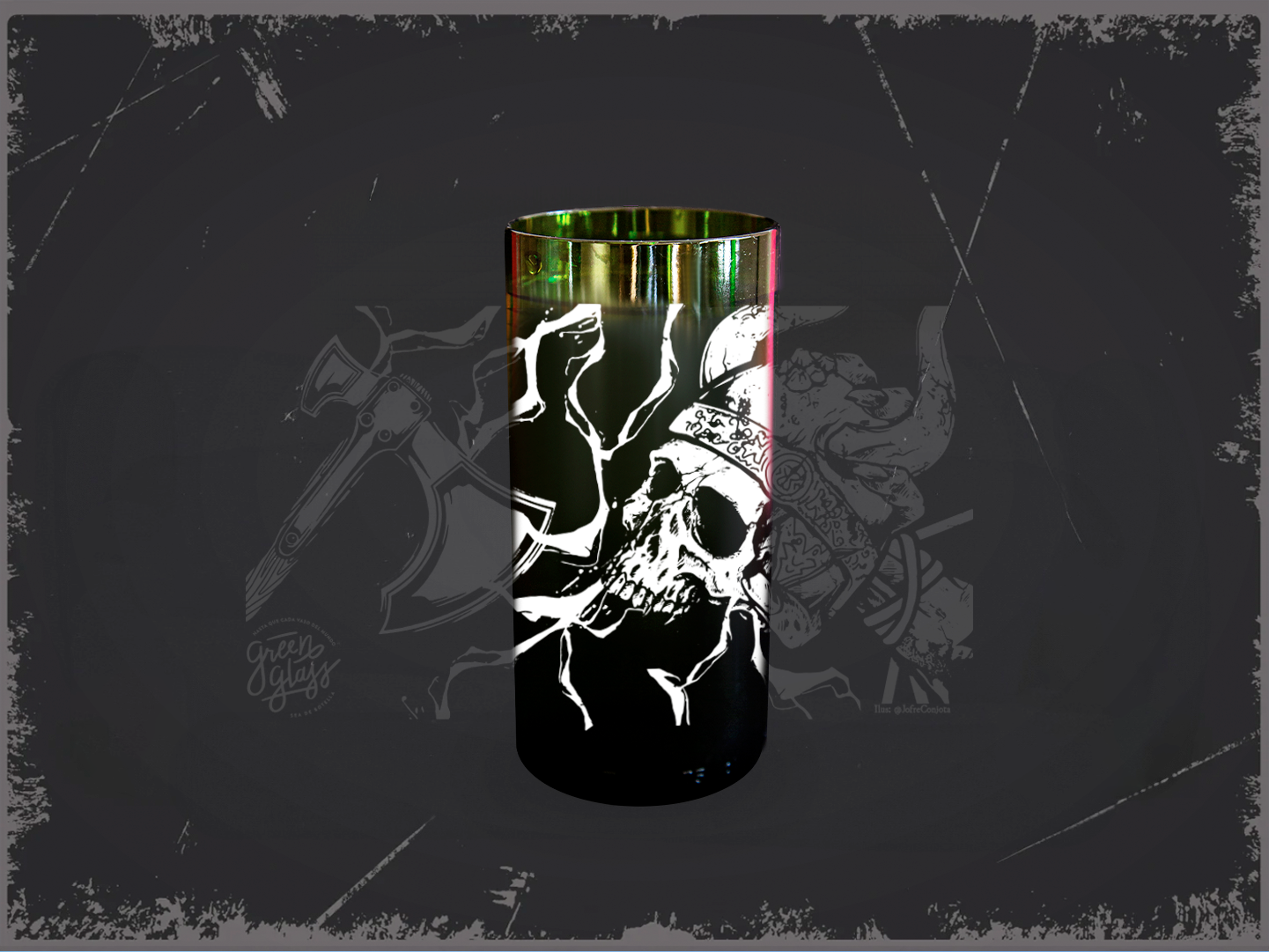 Vaso Metallica banda metalera color verde 500ml