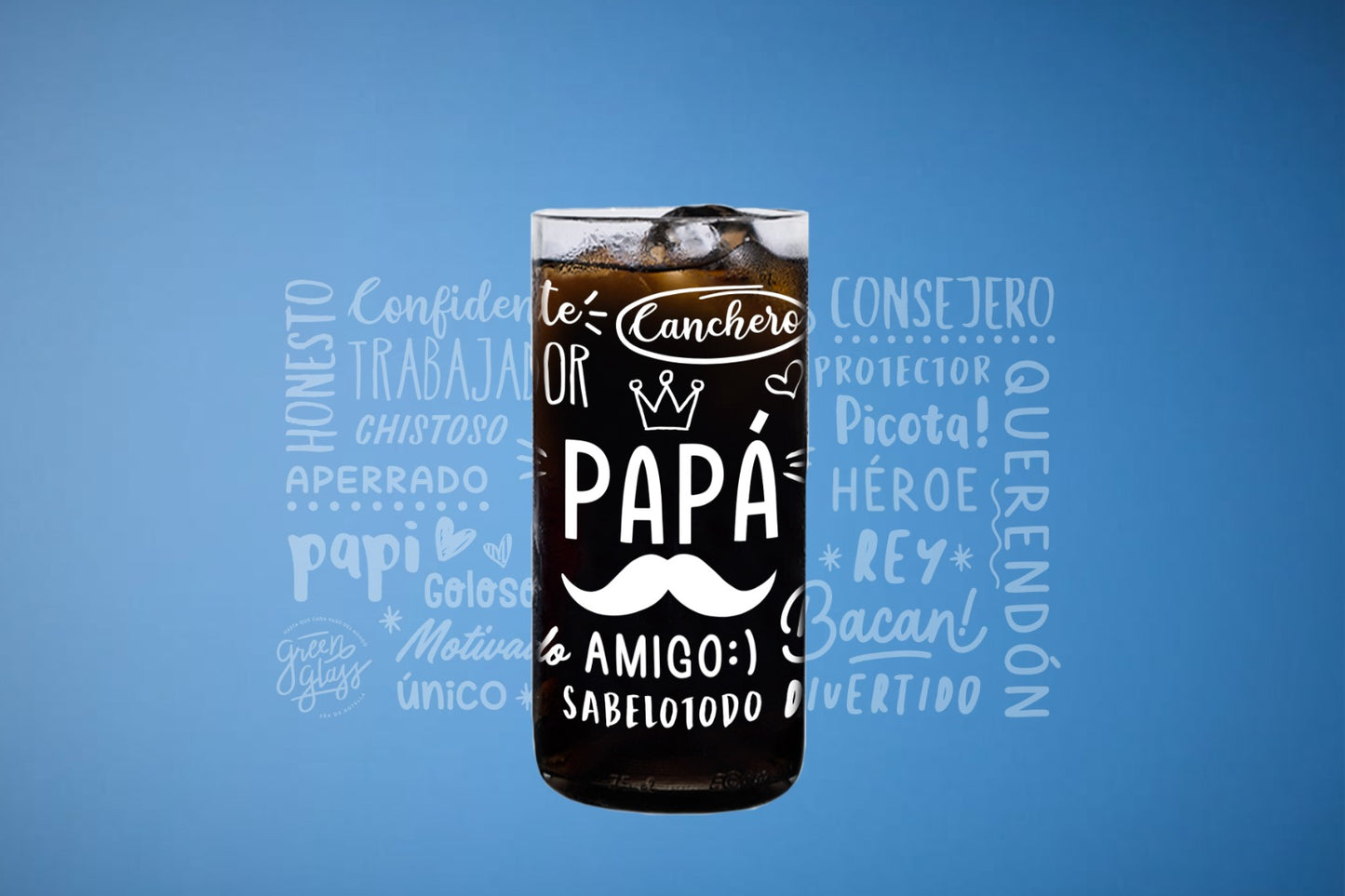 Vaso Día Del Papá Color Transparente 500ml