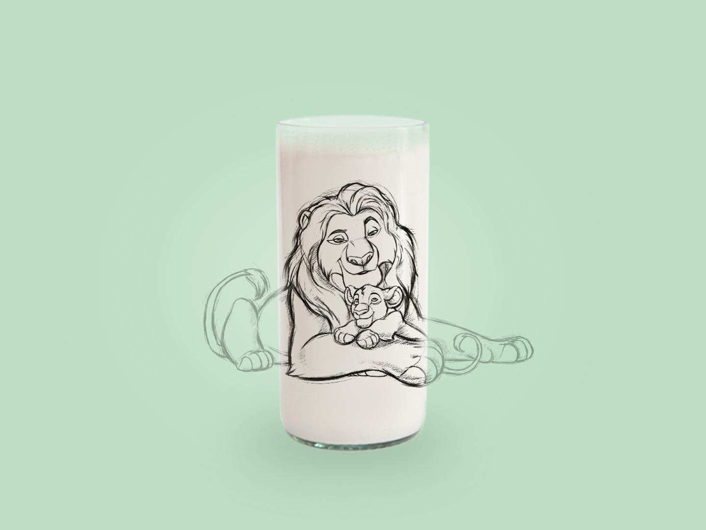 Vaso Mufasa y Simba Disney Clásicos Color Transparente