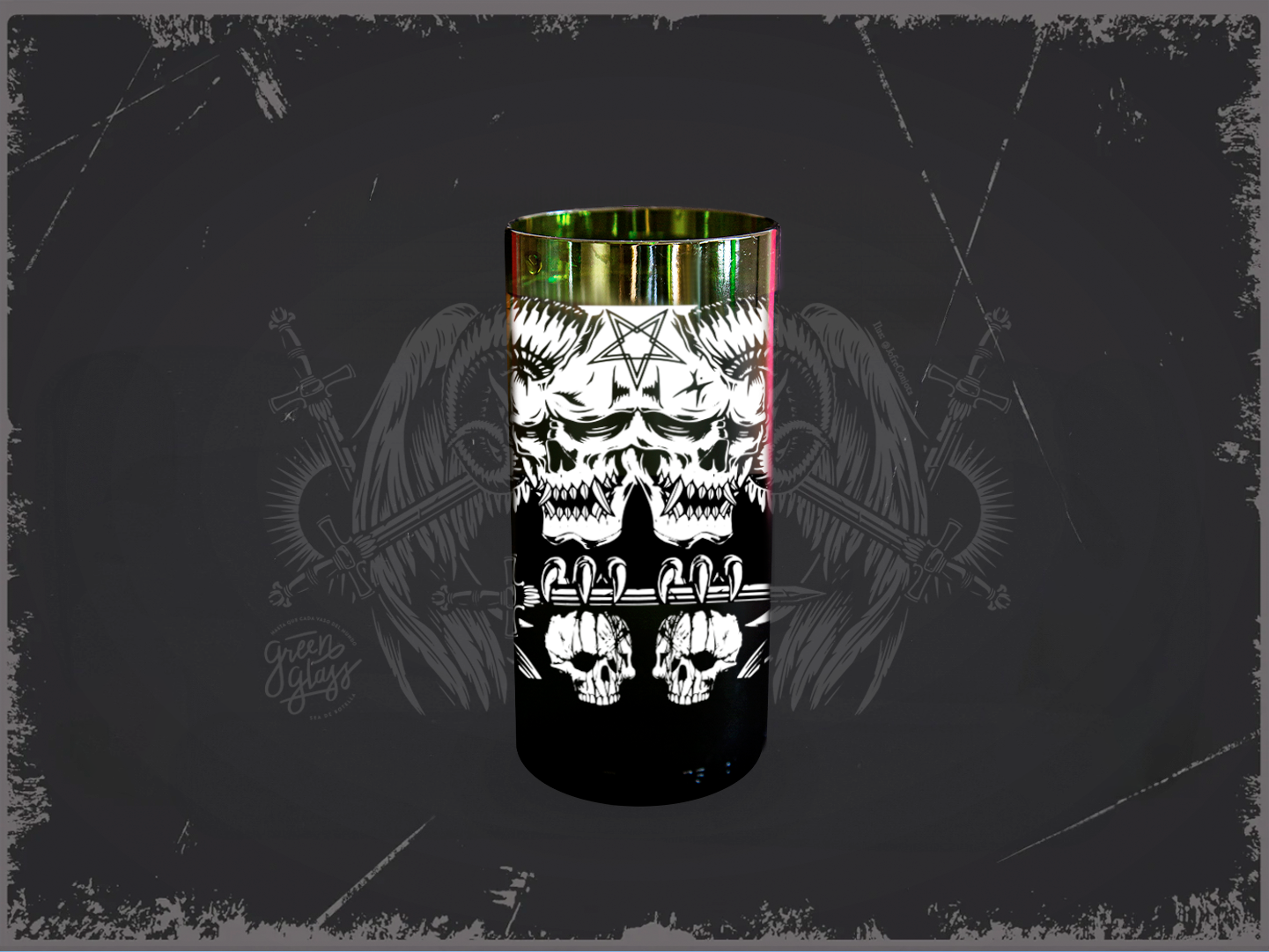 Vaso Slayer banda metalera color verde 500ml