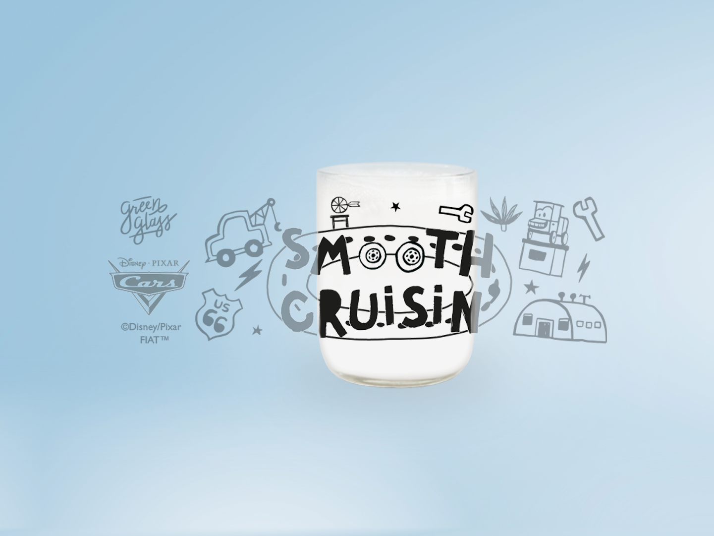 Vaso Smooth Cars Colección Mini Color Transparente