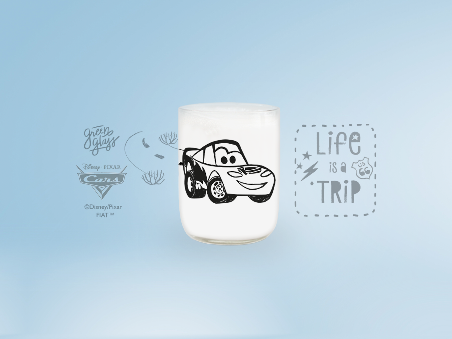 Vaso Trip Cars Colección Mini Color Transparente