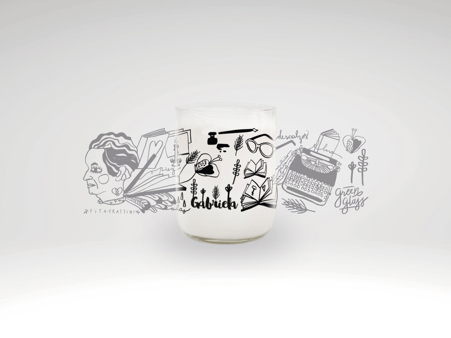 Vaso de la Poeta Gabiela Mistral color transparente 200ml