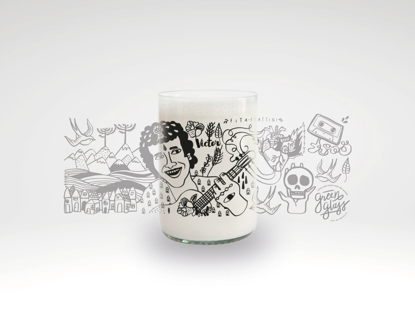 VÍCTOR JARA - Brindemos Por Ellos Vasos Green Glass