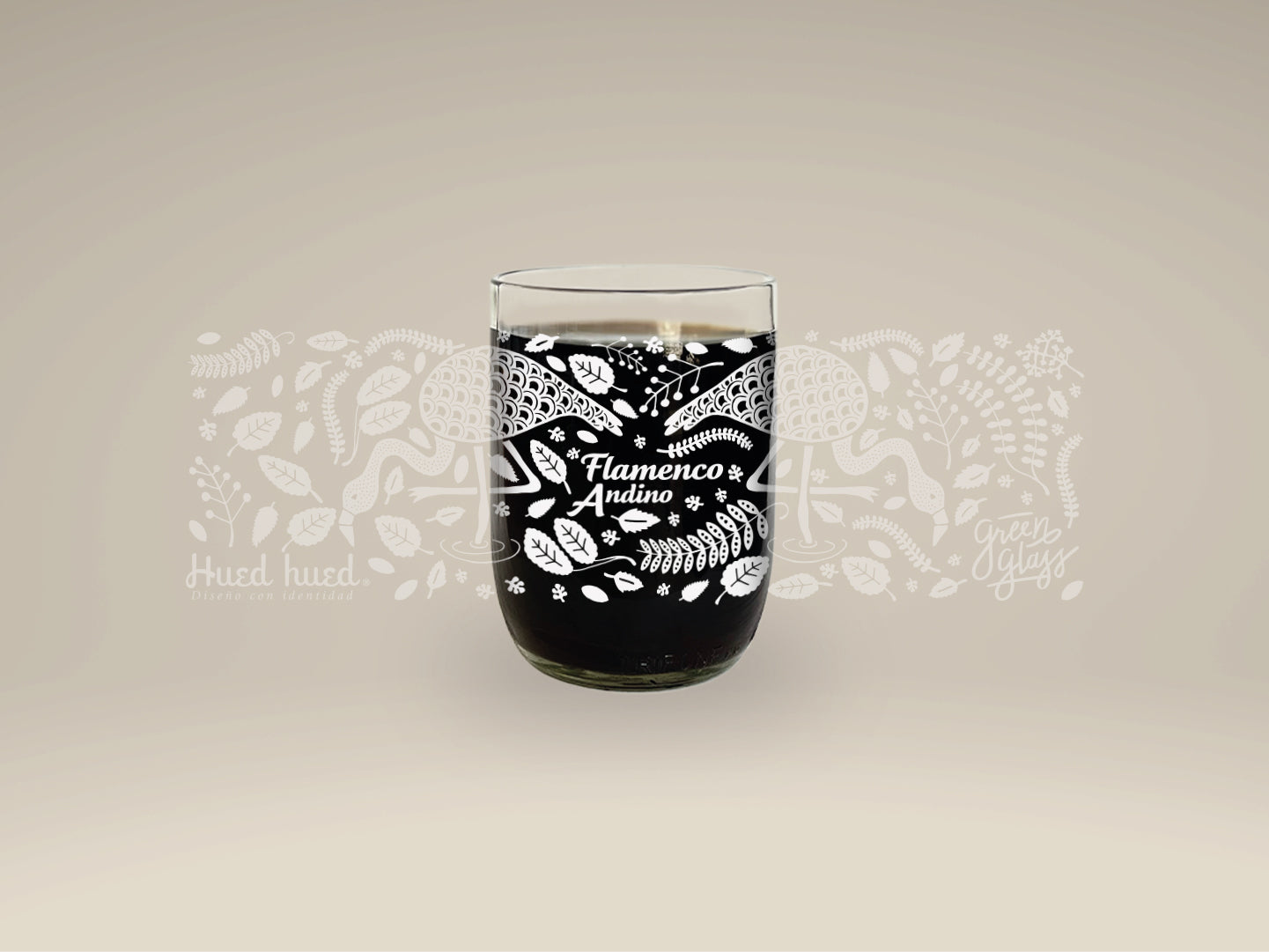 Vaso Flamenco Andino de Aves de Chile color transparente 200ml