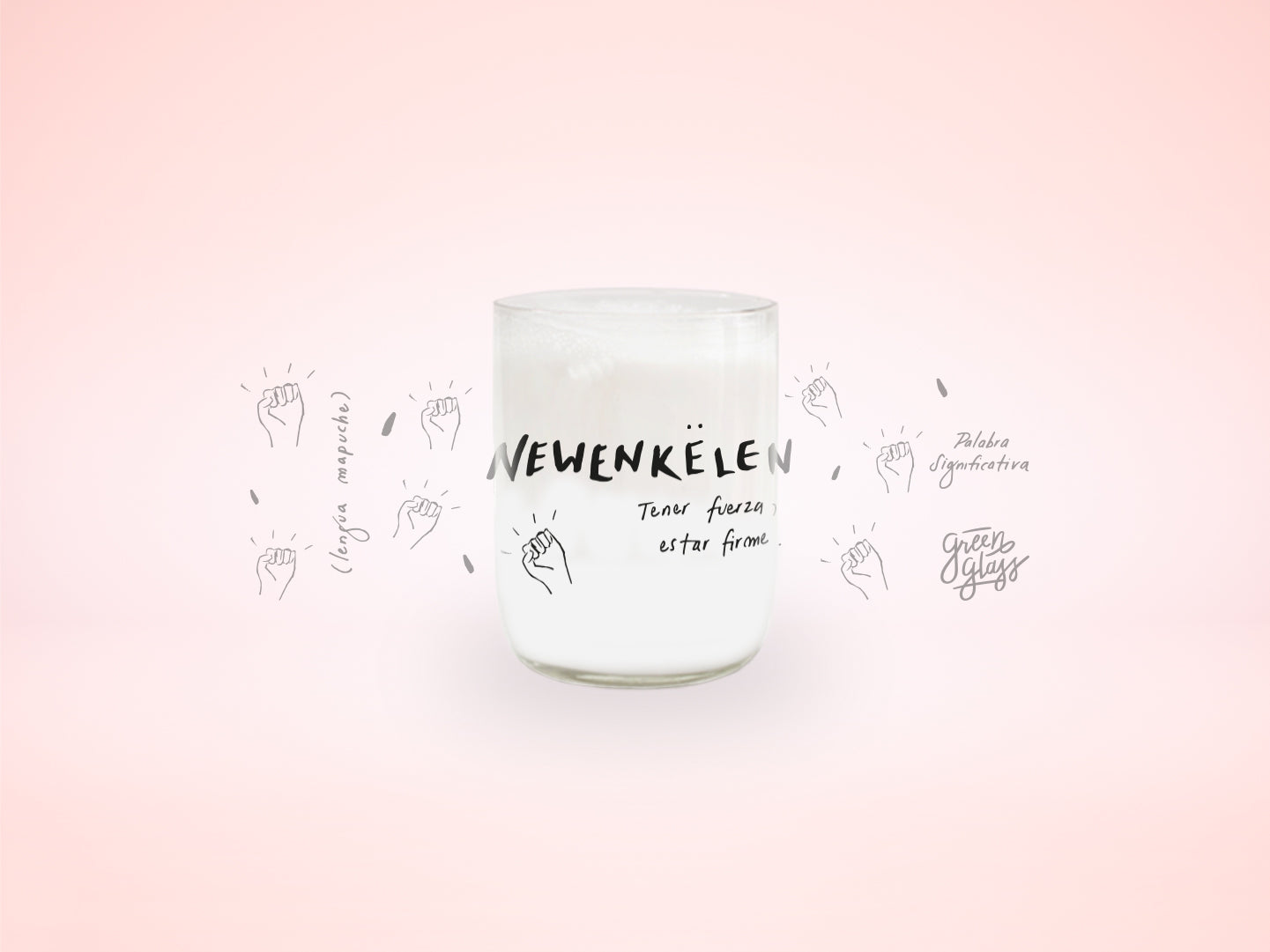 Vaso Newenkëlen (tener fuerza) en Mapudungún color transparente 200ml