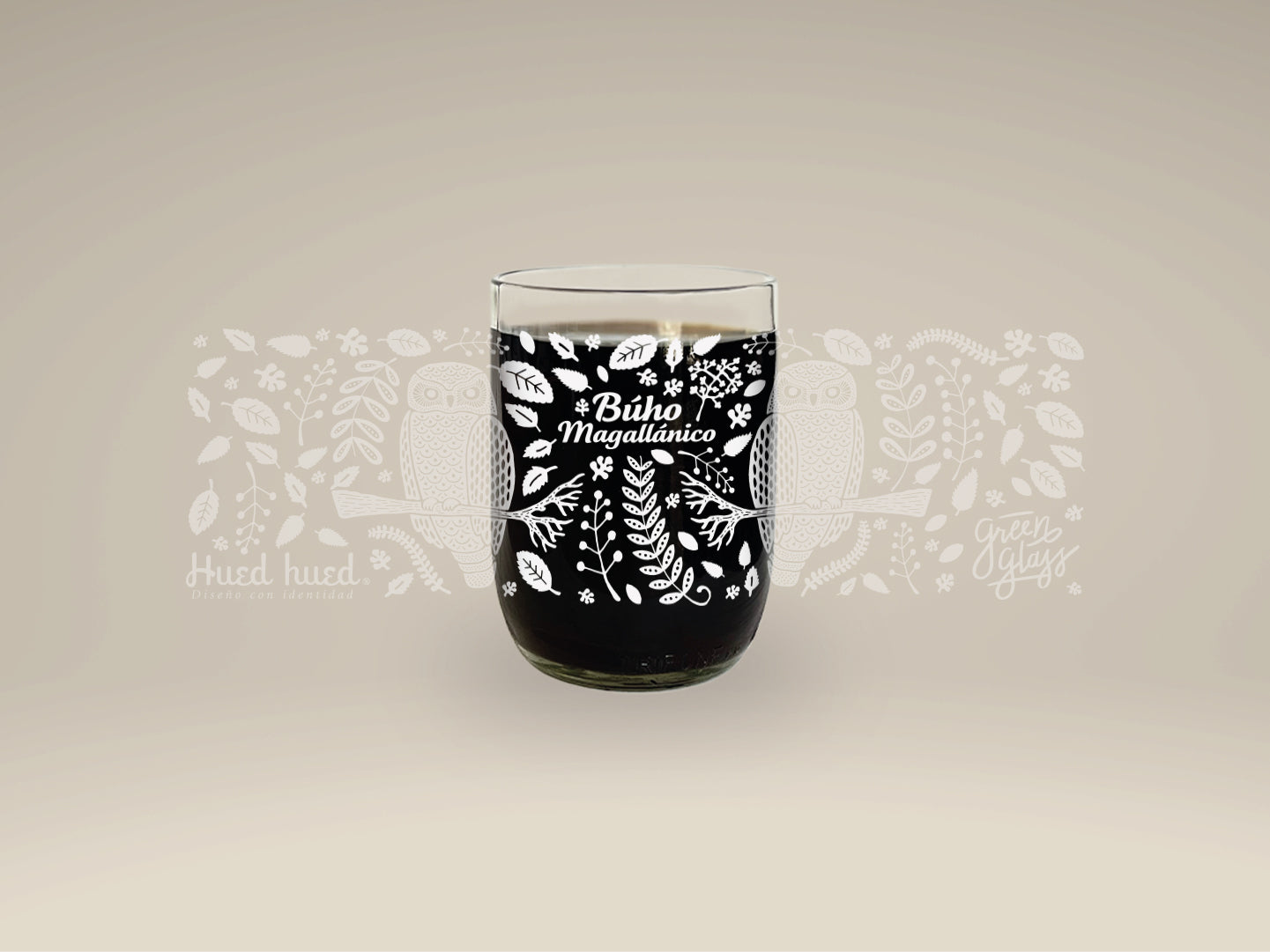 Vaso Buho Magallánico Aves de Chile color transparente 200 ml