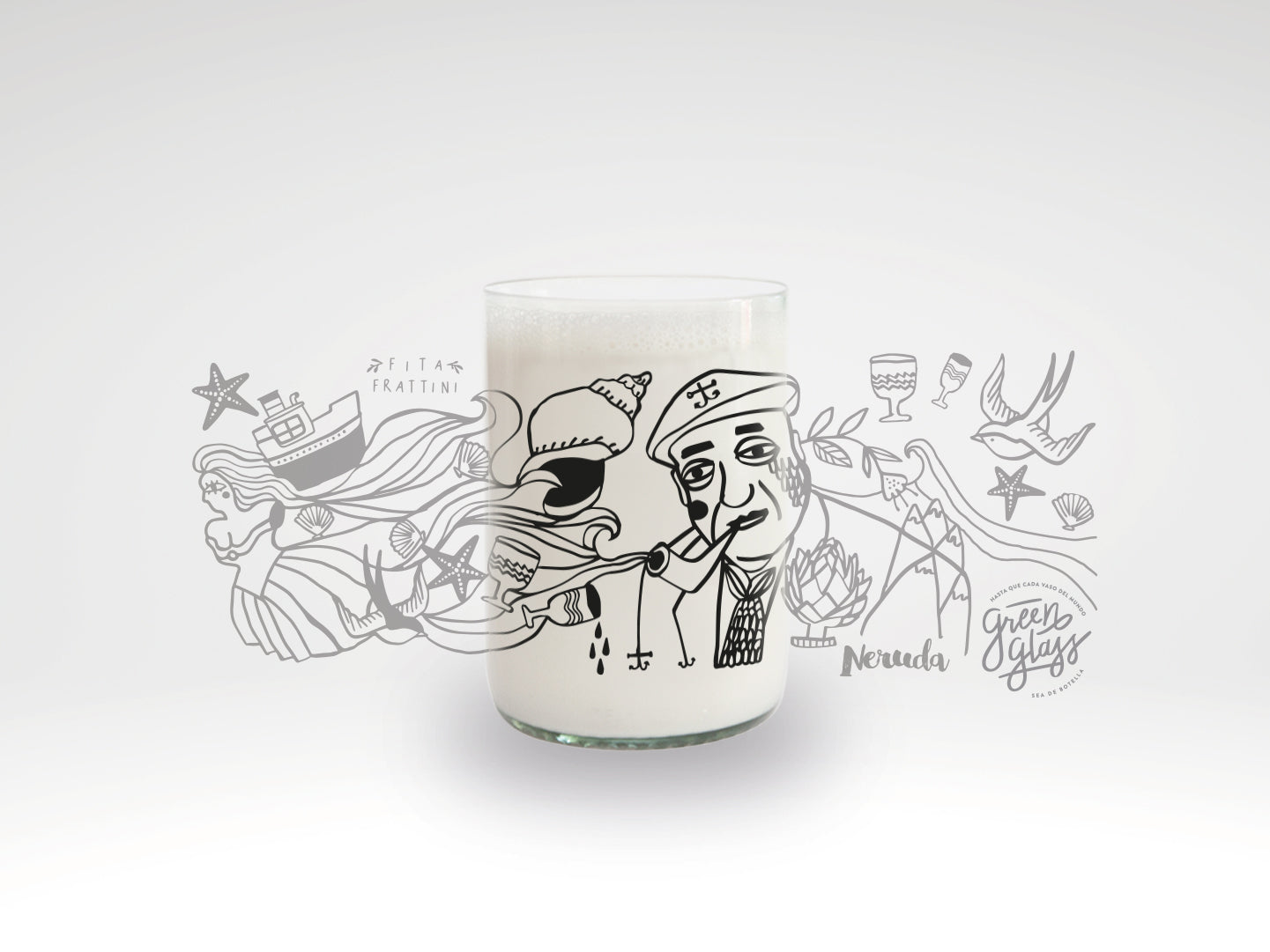 PABLO NERUDA - Brindemos Por Ellos Vasos Green Glass