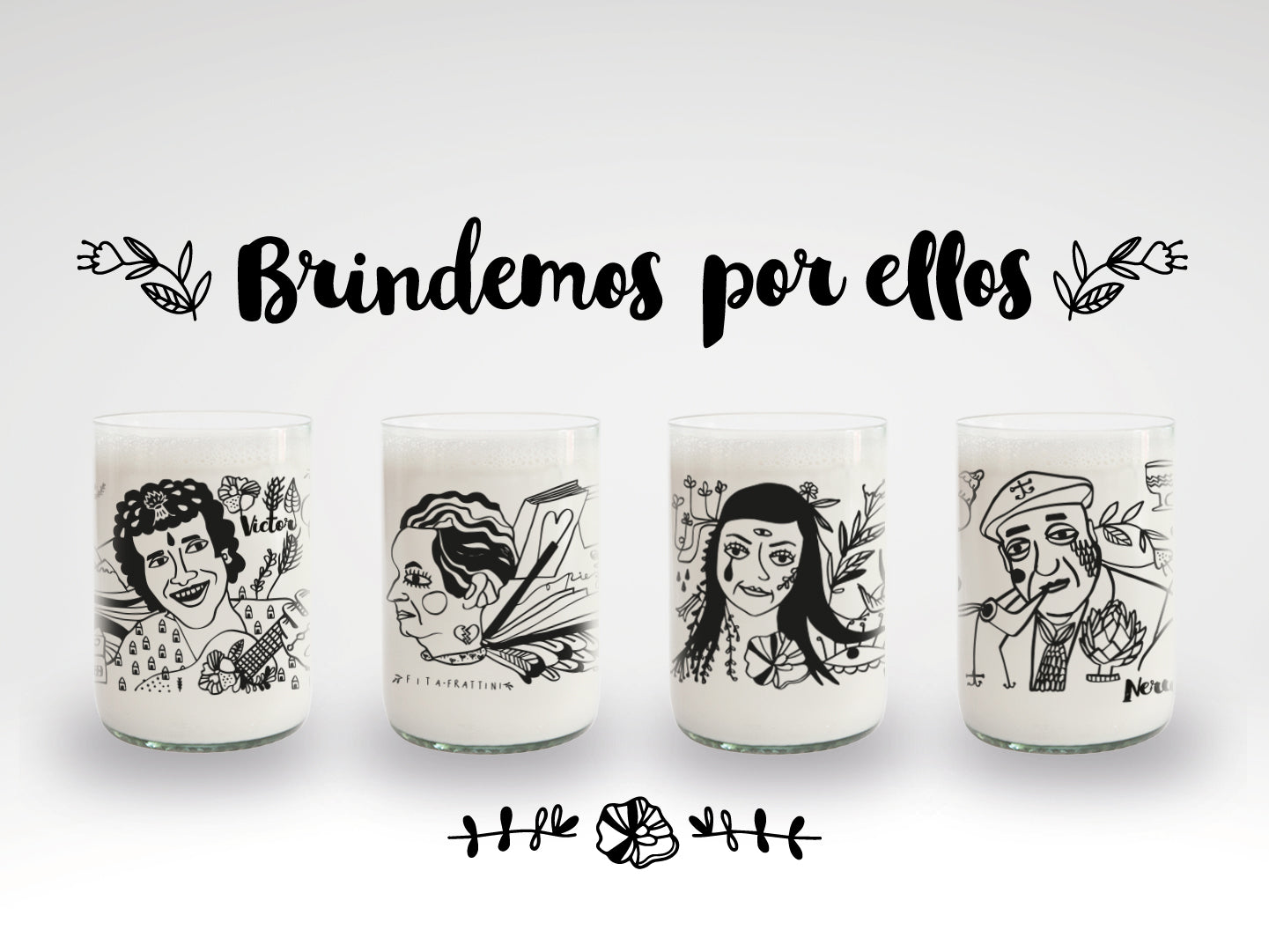 Brindemos por Ellos Juego de 4 Vasos