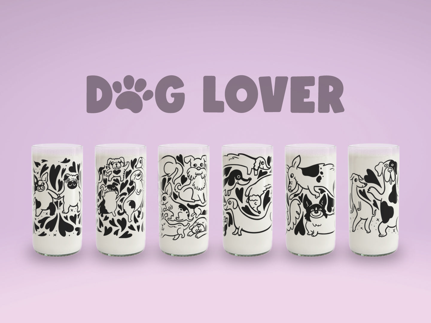 DOG LOVER - JUEGO DE 6 VASOS PERRUNOS