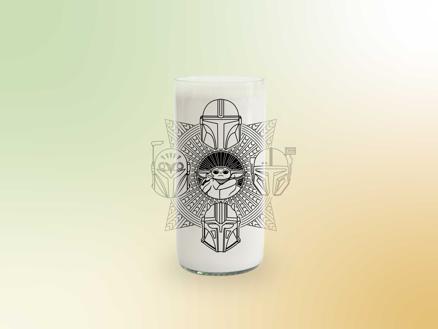Vaso Grogu y Mandalorianos de The Mandalorian 3 color Trans 500ml
