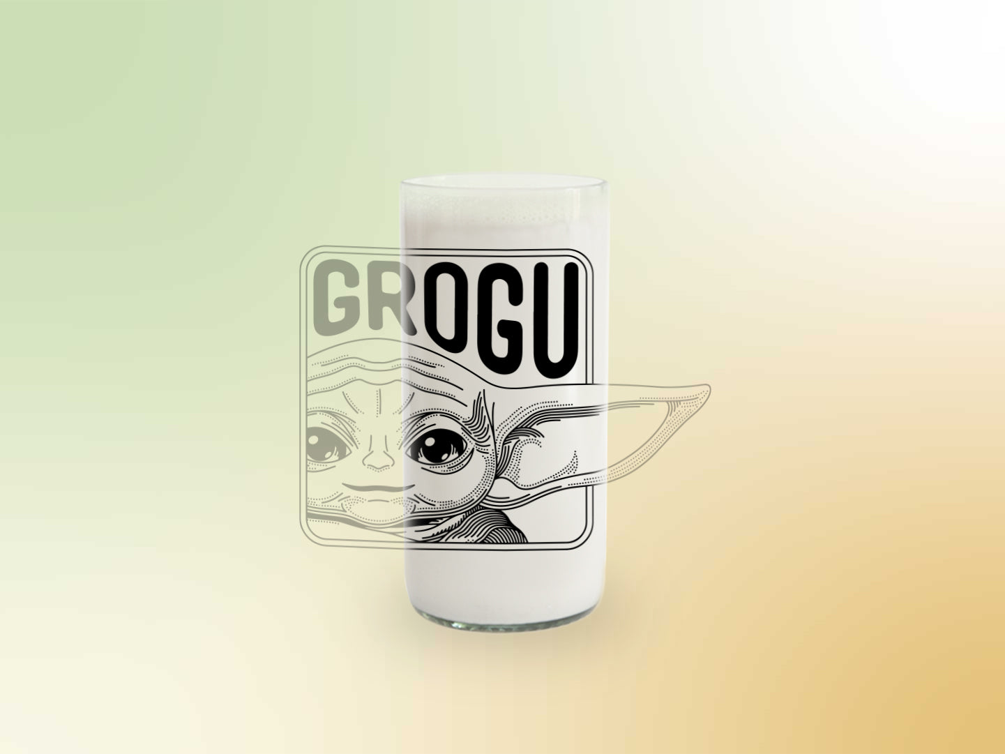 Vaso Grogu de The Mandalorian 3 color transparente 500ml