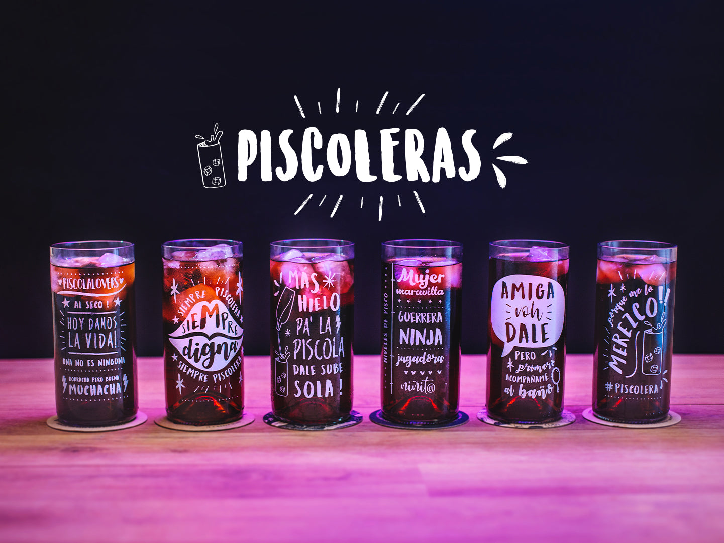 Piscoleras Juego de 6 Vasos