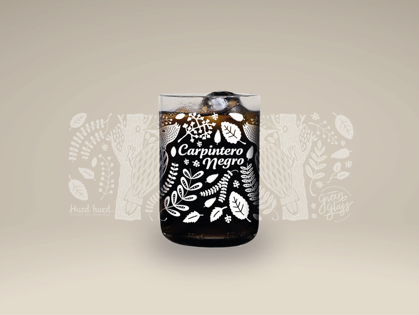 CARPINTERO - Aves de Chile Vasos Green Glass