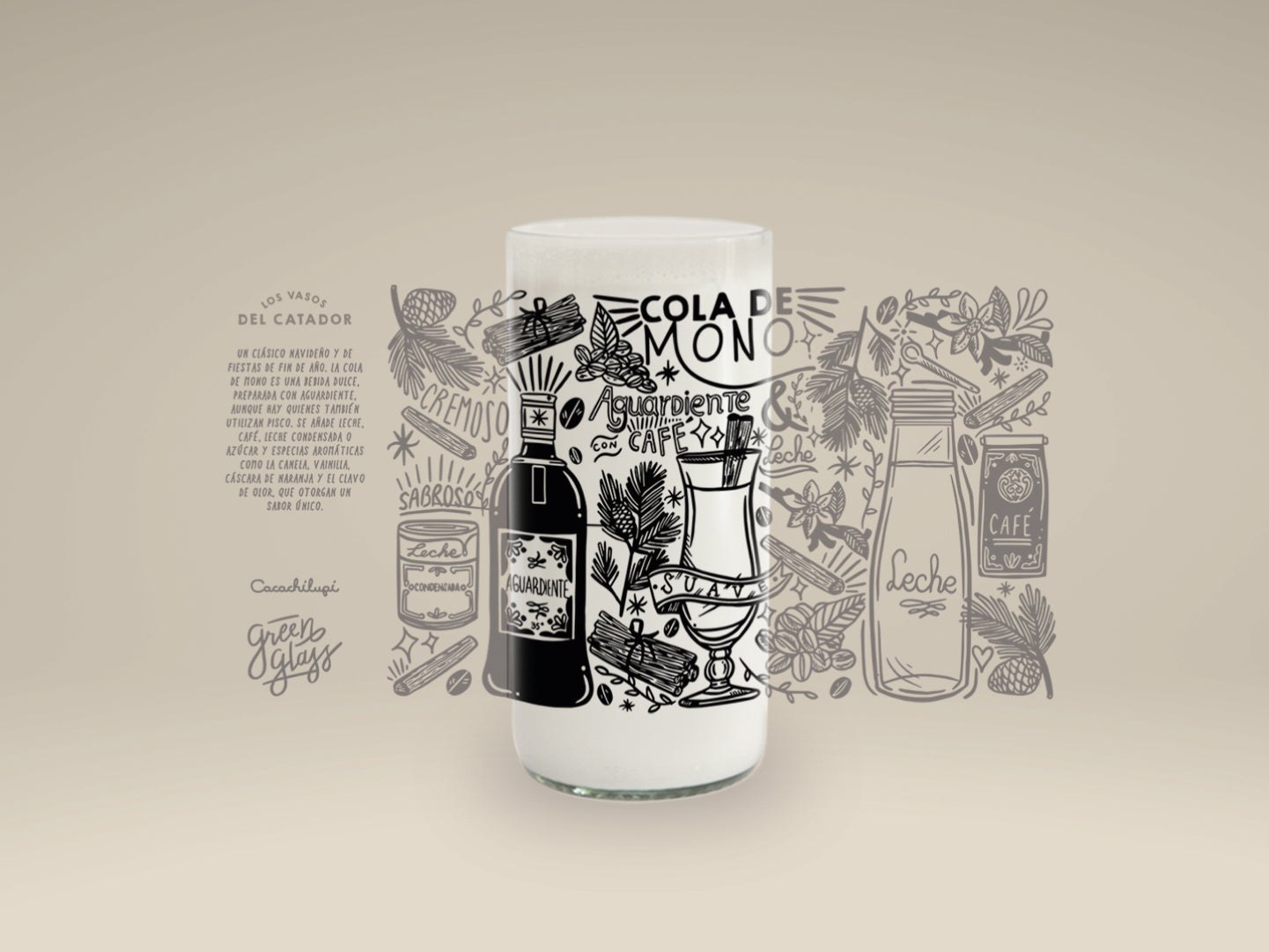 COLA DE MONO - Catador Vasos Green Glass