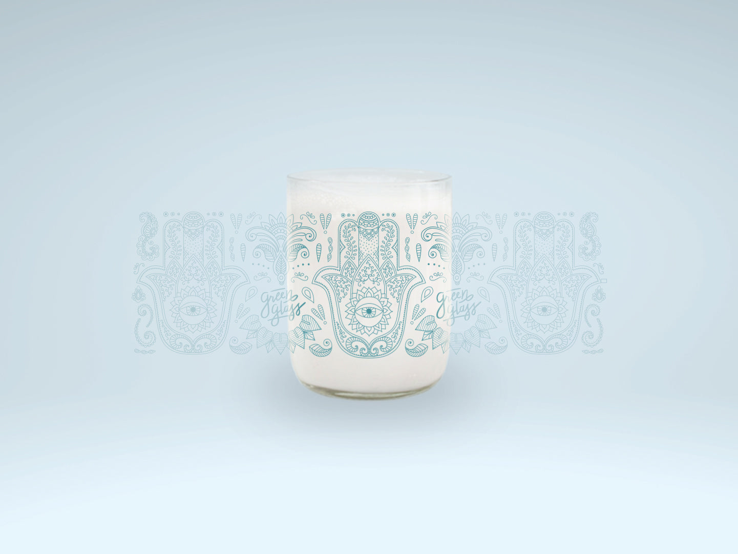 Vaso Mano de Fátima del judaísmo y musulmán color transparente 200ml