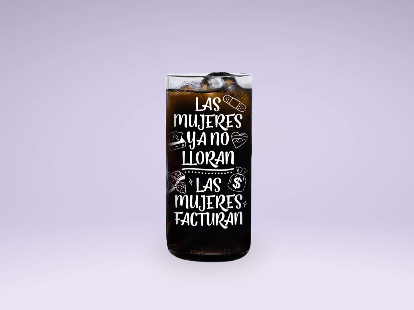 Vaso Las Mujeres Facturan de Shakira & Bzrp color transparente 500ml