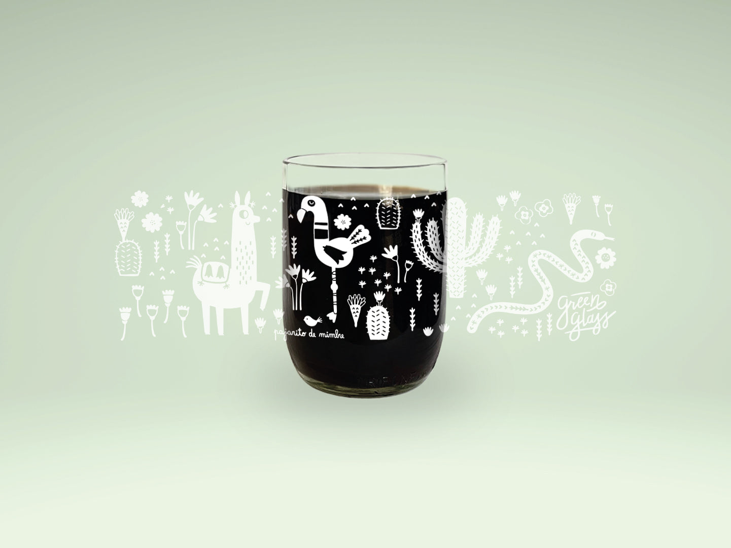 Vaso desierto florido color transparente 200ml