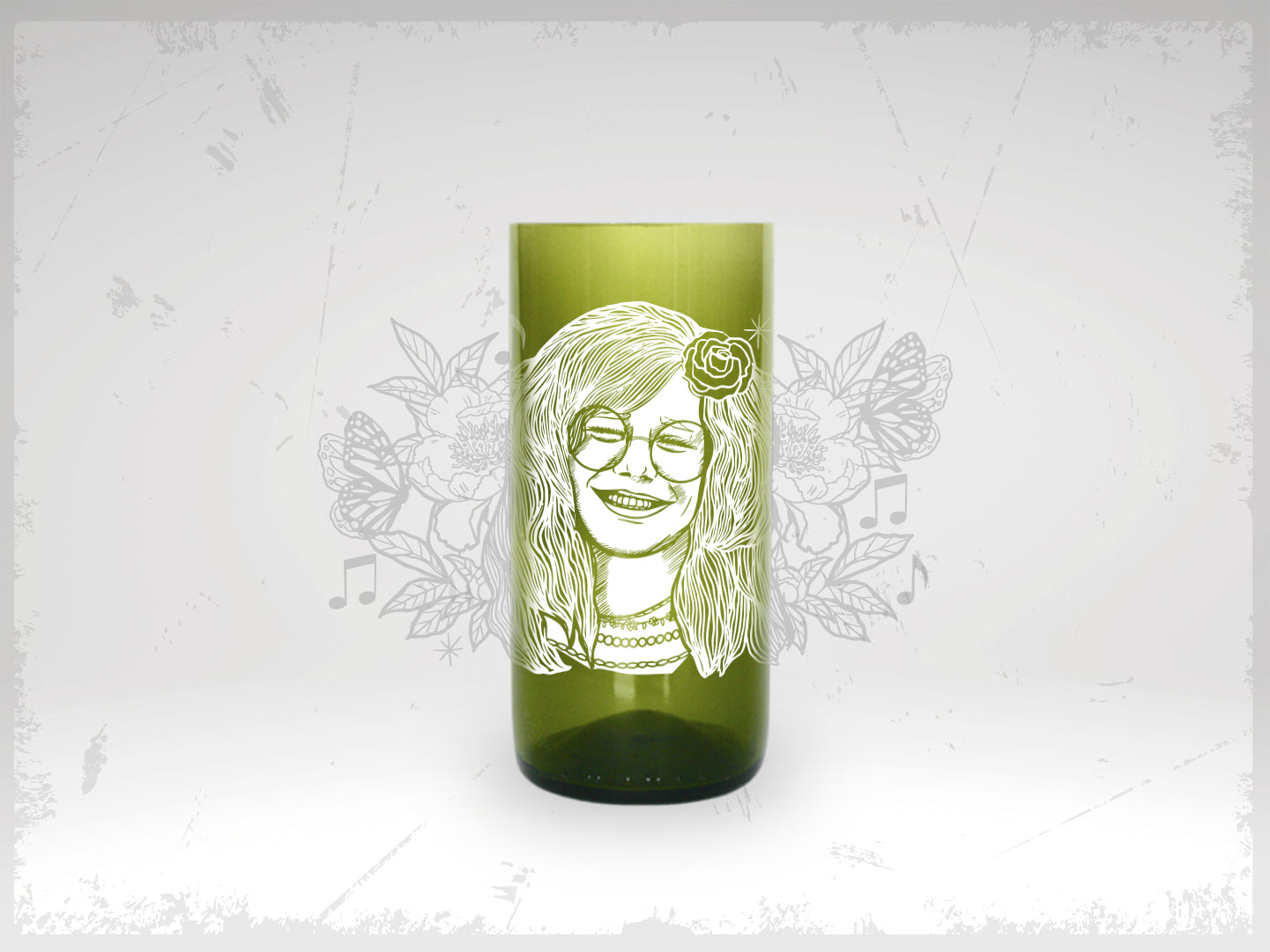 JANIS JOPLIN - Rockstar Vasos Green Glass