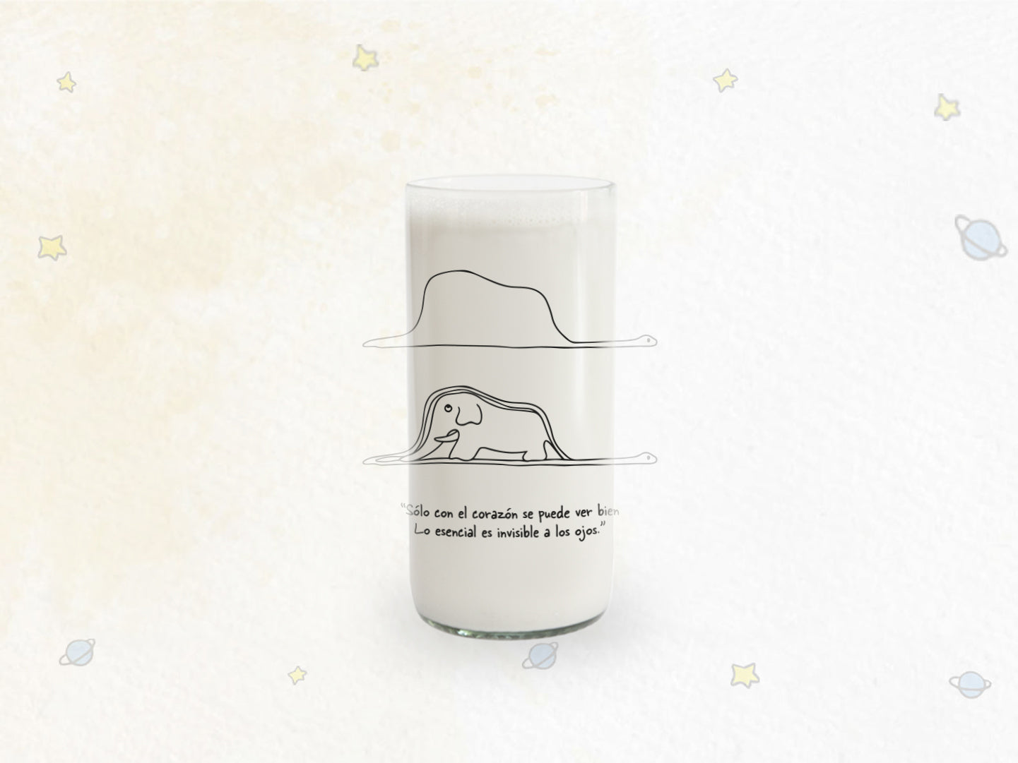 Vaso Principito ¨solo con el corazón se puede ver... - trans 500ml