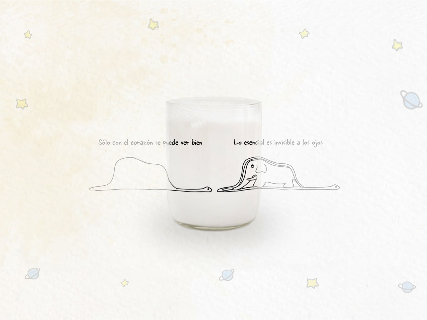 Vaso Principito solo con el corazón se puede ver ... transparente 200ml