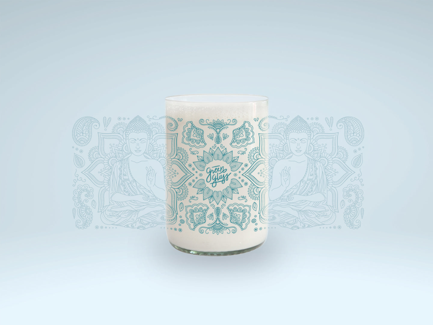 BUDA - Om Glass Vasos Mandala Green Glass