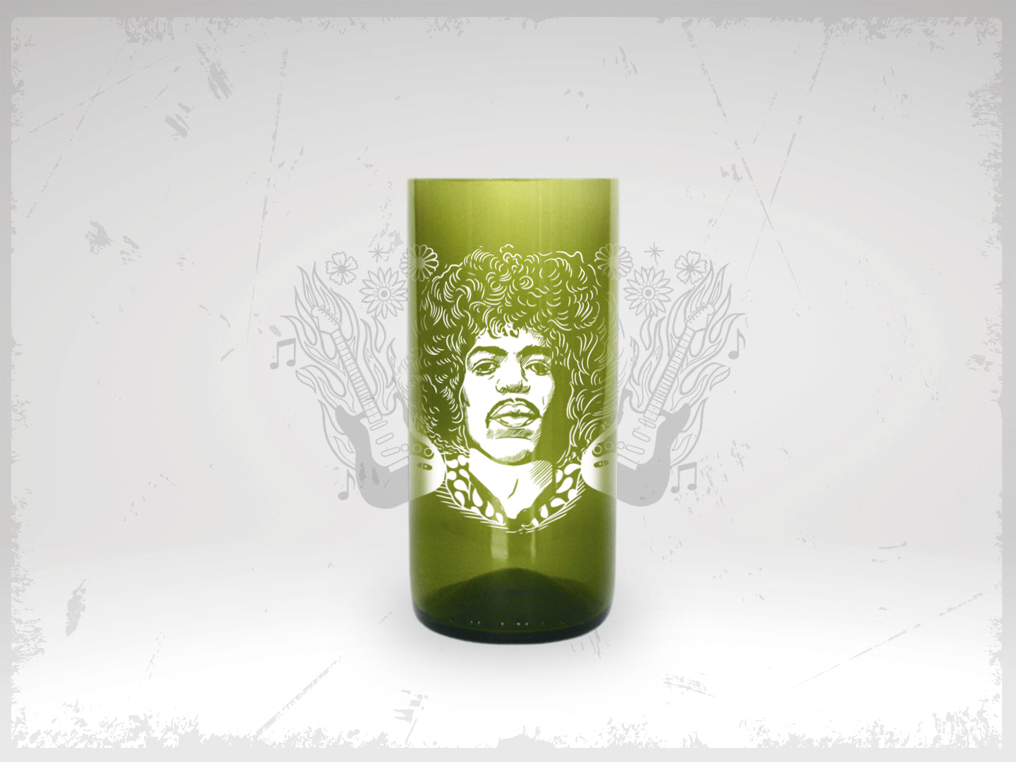 JIMI HENDRIX - Rockstar Vasos Green Glass