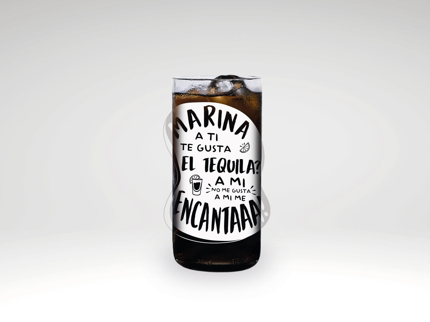 Vaso TikTok Marina a ti gusta el tequila... color transparente 500ml