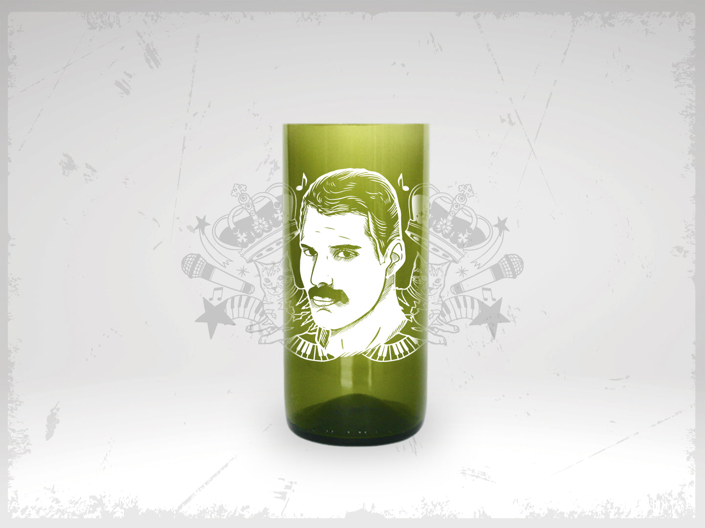 FREDDIE MERCURY - Rockstar Vasos Green Glass