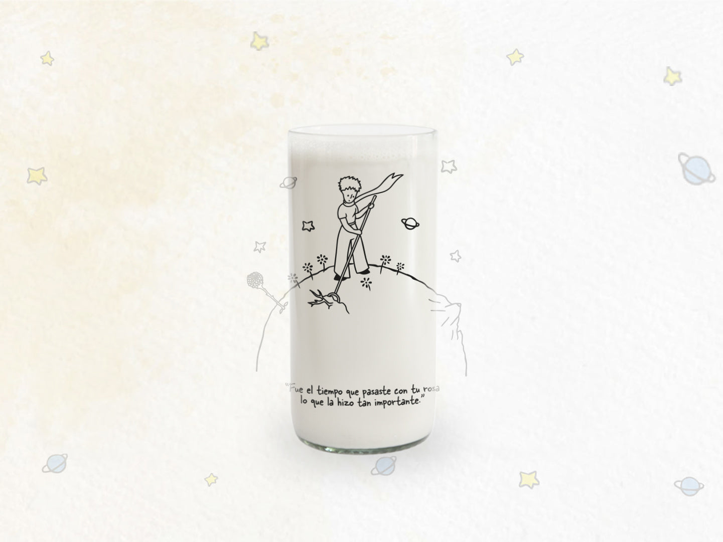 Vaso Principito ¨Fue el tiempo que pasate... color transparente 500ml