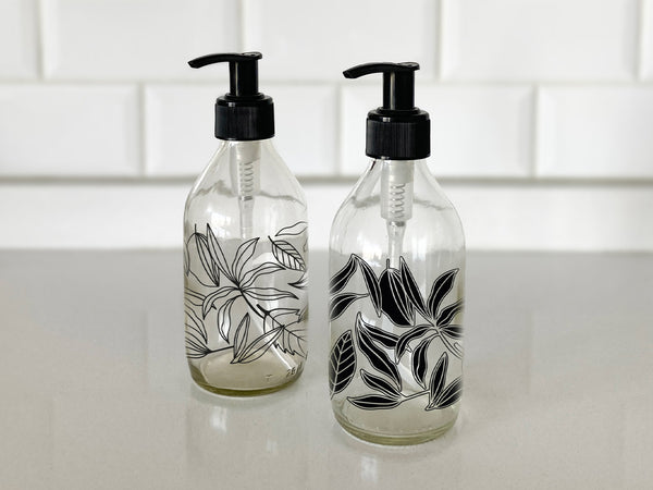 Dispensadores diseño Florales multiuso color Transparentes (2 Unidades) - 296 ml