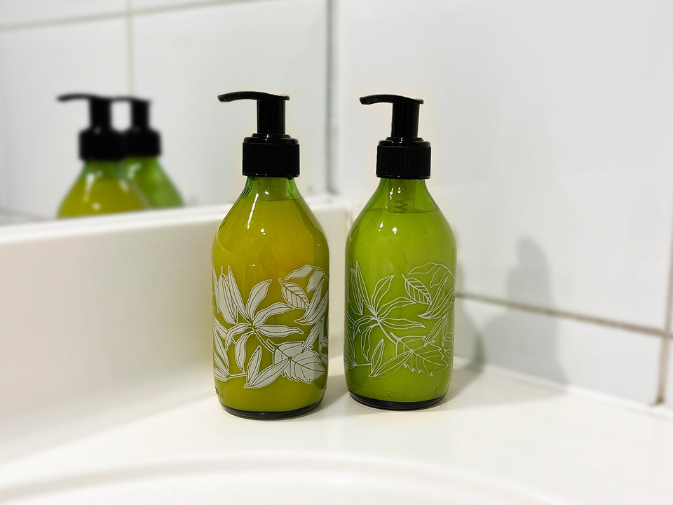 Dispensador diseño Florales multiuso color Verdes (2 Unidades) - 296 ml