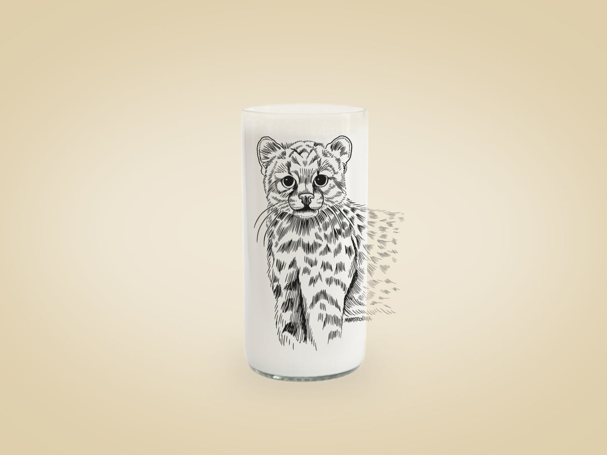 Vaso animal en estado vulnerable Güiña transparente 500ml